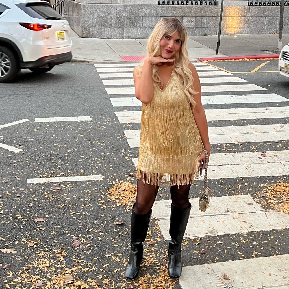 Costume Gold fringe dress